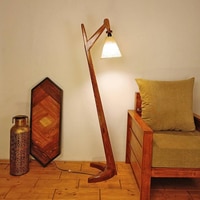 Druid Beige Jute Floor Lamp with Beige Jute Base