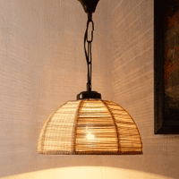 Keith Beige Bamboo Hanging Light