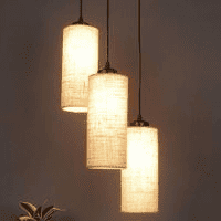 Matthias Beige Natural Fiber Cluster Hanging Light