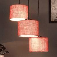 Troy Pink Natural Fiber Cluster Hanging Light