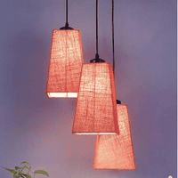 Dalton Pink Natural Fiber Cluster Hanging Light