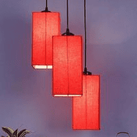 Alijah Red Fabric Cluster Hanging Light