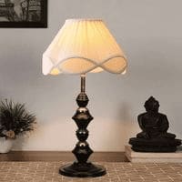 Katie Vintage off-white Shade Table lamp with Iron Base