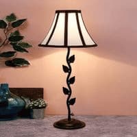 Kye Multicolour Fabric Shade Table Lamp with Black Iron Base