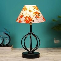 Leia Multicolor cotton Table lamp with Iron Base