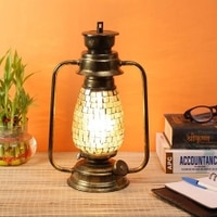 Aubrey MultiColour Glass Lantern Table Lamp