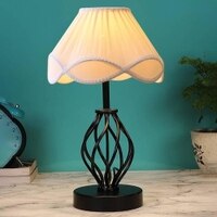 Miriam Vintage off-white Shade Table lamp with Iron Base