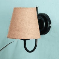 Lind Beige Natural Fiber Wall Light