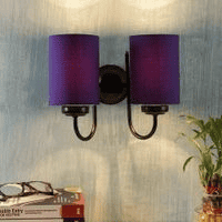 Wallace Blue Fabric Wall Light