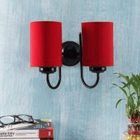 Truman Red Fabric Wall Light