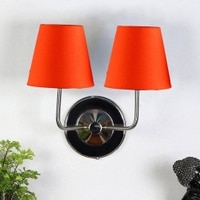 Baker Dual Off White Cotton Wall Mounted Lamp with Steel Base