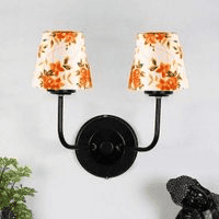 Bruno Dual Multicolor cotton shade wall mounted lamp with iron base (KV29)