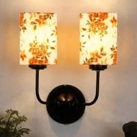 Easton Dual Multicolor cotton shade wall mounted lamp with iron base (KV44)