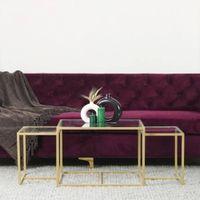 Stendal Nesting Coffee Table Set Of 3 Glass Square