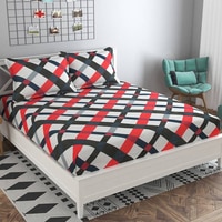 Alejandro Multicolor Abstract 160 TC Cotton Double Size Bedsheet with 2 Pillow Covers