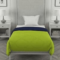Ekiya 
Navy Blue-Parrot Green Solid 250 Gsm Microfiber Single Bed Comforter