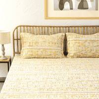 Sanchi Yellow Cotton Cushion Cover Set Of 2