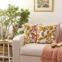 Pink Abstract Cotton Cushion Cover Set Of 2