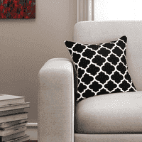 Mittens Black Geometric 16 X 16 Inches Polyester Cushion Cover