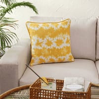 Maliku Yellow Cotton Cushion Cover