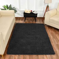Grey Solid Soft Feel Anti-Skid Polyester Carpet -4X6 Feet