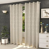 Xanthe Cream Color Geometric Door Curtain - Set of 2