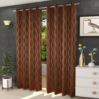 Ellie Brown Color Abstract Window Curtain   Set of 2