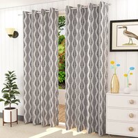 Joe Black Color Abstract Door Curtain - Set of 2