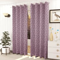 Callie Pink Color Floral Window Curtain   Set of 2