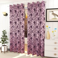 Scarlett Pink Color Floral Door Curtain - Set of 2