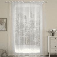 Holly White Polyester Sheer 7 ft Door Curtain