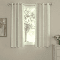 Charo Cream Polyester Room Darkening 5 ft Window Curtain