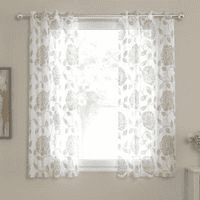 Faith White Polycotton Sheer 5 ft Window Curtain
