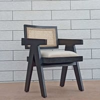 Atlanta Solid Wood Mango Arm Chair in Black