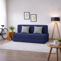 Usha Shriram Folding 2 Seater Double Foam Fold Out Sofa Cum Bed  in Dark Blue Colour