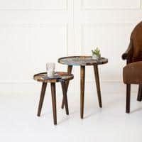 Muddy Miles Round Nesting Tables with Wooden Legs, Side Tables, Wooden Tables, Living Room Decor by A Tiny Mistake
