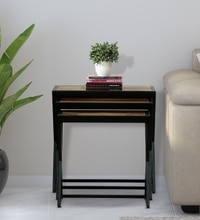 Nugent Sheesham Wood Nest Of Tables In Natural Finish