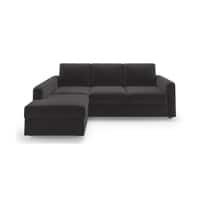Apollo Fabric Sectional Sofa (Colour : Pebble Grey, Cushion : Hard, Back Type : Regular, Seating Capacity : Left Aligned 2 Seater + Left Aligned Chaise)