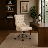 Doe Buck Amparo Beige Leatherette Executive Office Chair