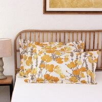 Himalayan Poppies Set Of 2 Pillow Covers with Yellow colour