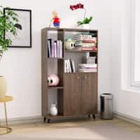 Hexa Engineered Wood Bookshelf Multipurpose Storage Rack in Flower Wenge Colour