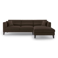Lewis Sectional Sofa (Colour : Mocha, Cushion : Hard, Seater : Right Aligned 3 Seater + Right Aligned Chaise)