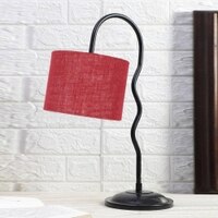 Maroon Jute Zig Zag Curvy table lamp with Iron Base(SP33)
