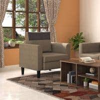 Hugo 1 Seater Fabric Sofa (Oat Beige)