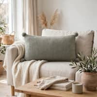 Jersey Chunky Abbey Stone Cotton Knitted Decorative Cushion Cover 12 x 20 Inches