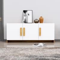 Hexa Red Multipurpose Storage Cabinet With 3 Door in Giant Wood And Frosty White Colour