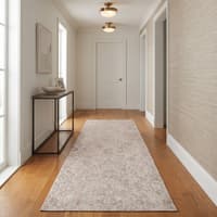 Neulooms Handloom Knotted Reversible Flatweave Runner Rug Wheat or Ivory 2.5x10