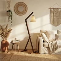 Benji Beige Jute Floor Lamp with Beige Jute Base