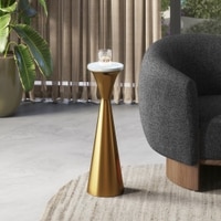 Rossini Metal Drink Table In Gold Finish