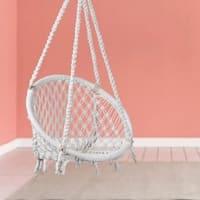 Swingzy Cotton Round Swing for Adults White Without Accessories